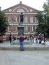 Picture of Statue of Sam Adams in front of Faneuil Hall in Boston