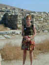 picture of Kathy in the ruins of Delos
