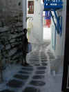 narrow street in Mykonos