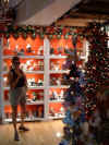 picture of a Christmas store in Boston Massachusets.
