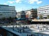 picture of a large Plaza with restaruants in Stockholm