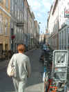 picture of a narrow street with lots of bicycles in Copenhagin