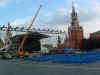 picture of the stage being built for Putin's speech the next day.